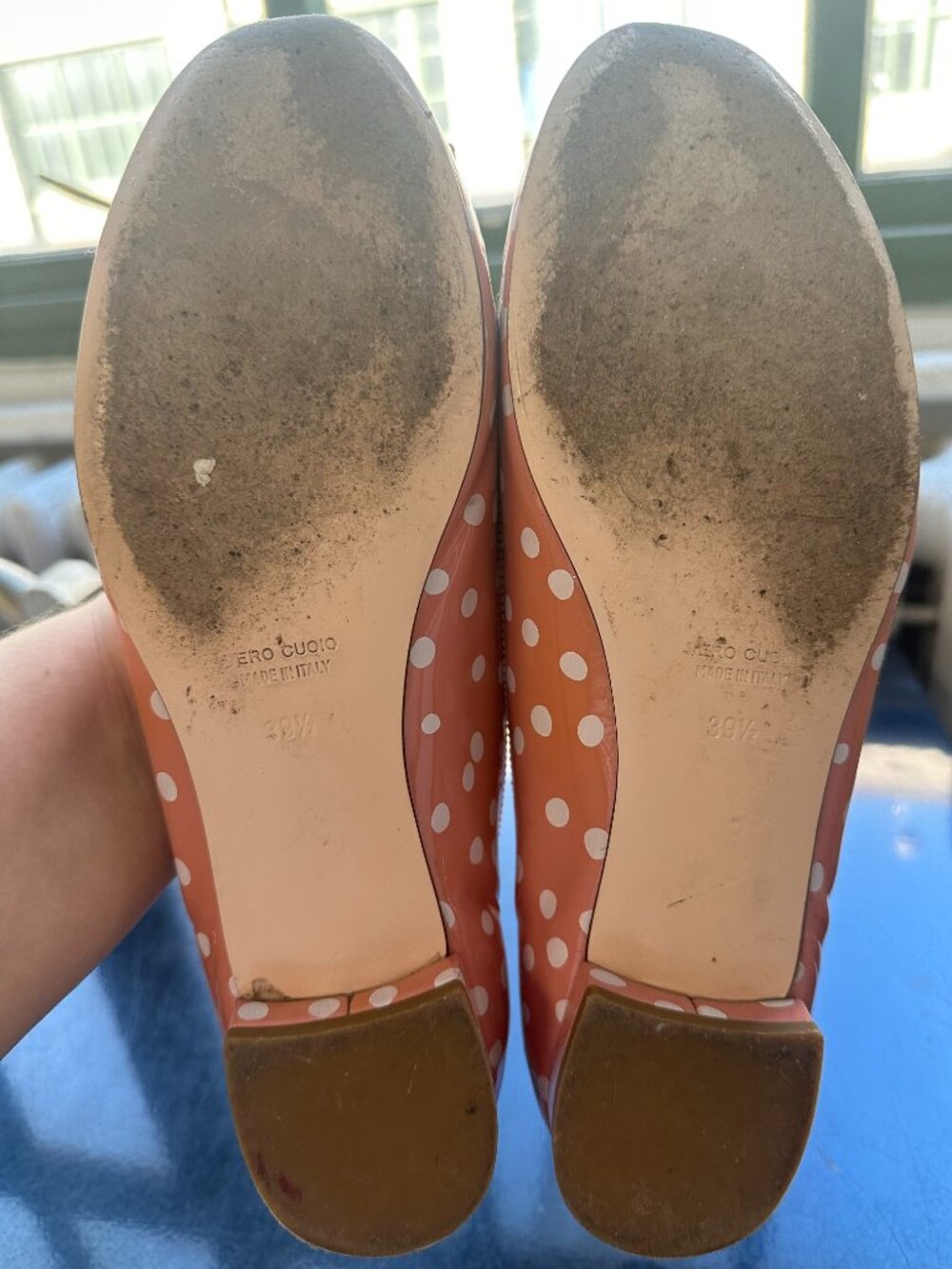 REDValentino Valentino Pink Patent Leather Polka Dot Flats sz 39.5 - Picture 4 of 7